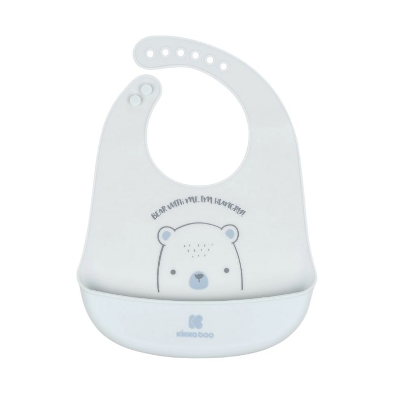 Babero Bear With Me Silicón Azul