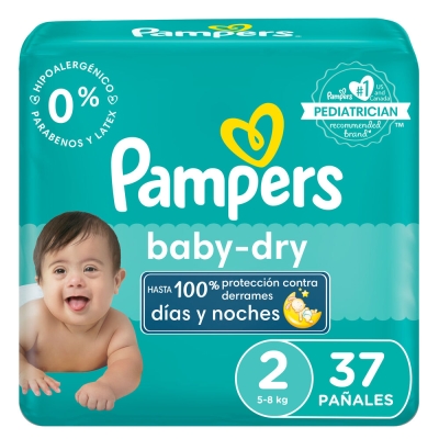 Pañales Bd Paso 2 Pampers 37 Und/Paq