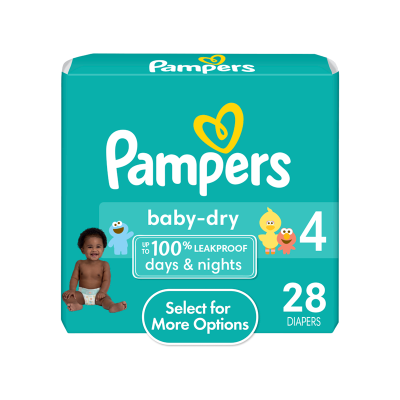 Pañales Baby Dry #4 Pampers 28 Und/Paq