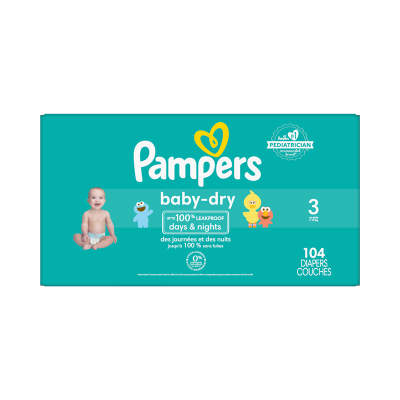 Pañales Etapa 3 Pampers Baby Dry 104 Und/Paq