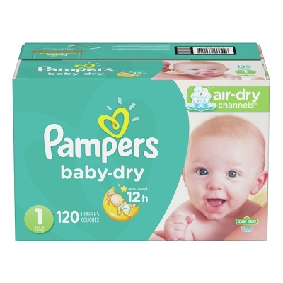 Pañales Etapa 1 Pampers Baby Dry 120 Und/Paq