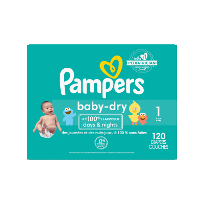 Pañales Etapa 1 Pampers Baby Dry 120 Und/Paq