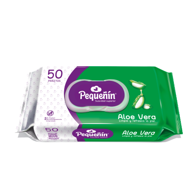 Toallitas Húmedas Con Aloe Para Bebe Pequeñin 50 Und/Paq