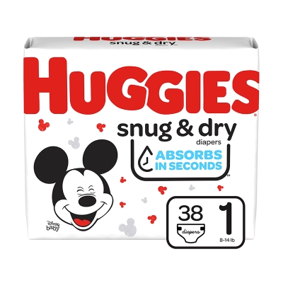 Pañales Snug & Dry Jumbo #1 Huggies 38 Und/Paq
