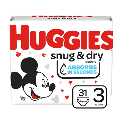 Pañales Snug & Dry #3 Huggies 31 Und/Paq