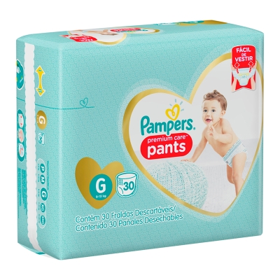 Pañales Premium Care Pants G (9-13 kg) Pampers 30 Und/Paq