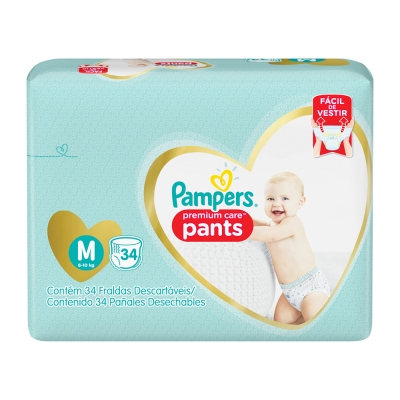 Pañales Premium Care Pants M (8-10 Kg) Pampers 30 Und/Paq