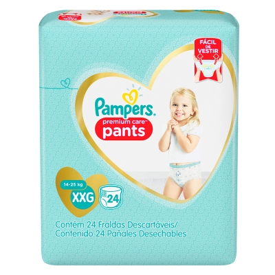 Pañales Premium Care Pants Xxg  (14-25 Kg) Pampers 24 Und/Paq