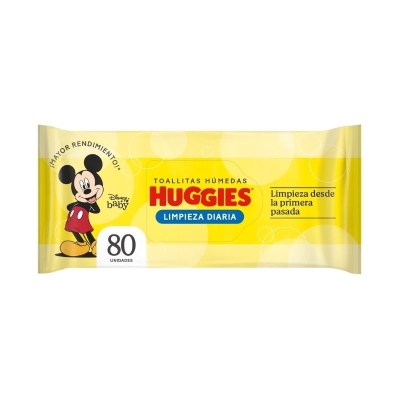 Toallas Húmedas Huggies Limpieza Diaria 80 Unidades