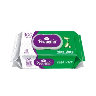 Toallitas Húmedas Aloe Pequeñin 100 Und/Paq