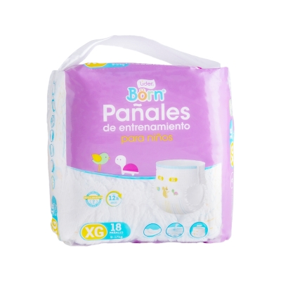 Pañal De Entrenamiento Líder Born XG 18 Und/Paq