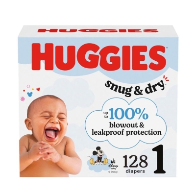Pa&ntilde;ales Huggies Snug & Dry Etapa 1/P 128 Unidades