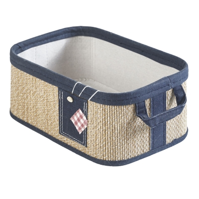 Canasta Natural Azul M 6"