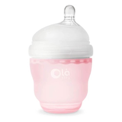 Olá Baby Biberón de Silicón 4 onz Rosa