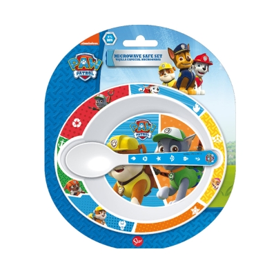 Stor Plato Hondo con Cuchara Paw Patrol