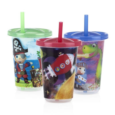 Nuby Set de Vasos con Sorbete Niño