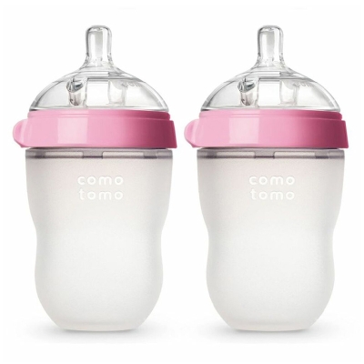 Comotomo Biberon 8 onz Set de 2 Rosado