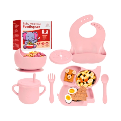 Juego de alimentación de silicona para bebés