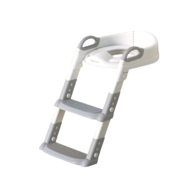 Escalera para Inodoro Acolchada Blanca y Gris