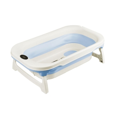 Bañera Plegable con Termometro Azul