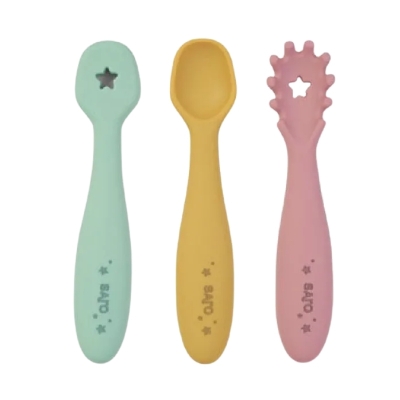 Set de Cubiertos de Entrenamiento Rosado 3 Piezas