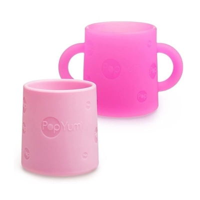 Set 2 Vasos de Entrenamiento Silicón Rosado y Magenta 5 Oz