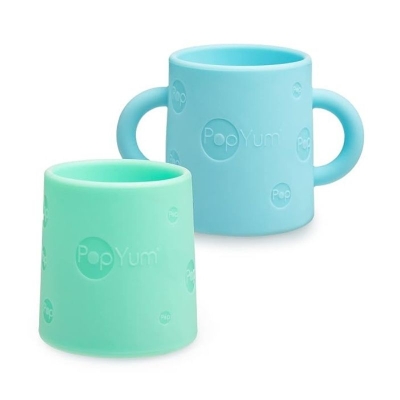 Set 2 Vasos de Entrenamiento Silicón Azul y Verde 5 Oz