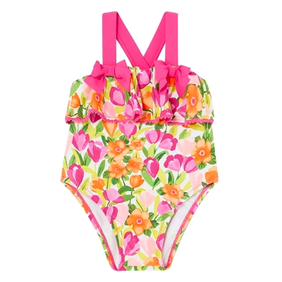 Traje de Baño Floral Bebé Magenta