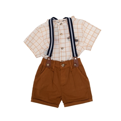 Cojunto Para Niño Beige/Marrón 2 Piezas