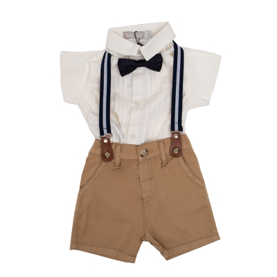 Cojunto Para Niño Blanco/Beige 2 Piezas