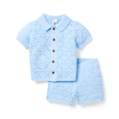 Conjunto Crochet para Niño Azul Celeste Janie and Jack